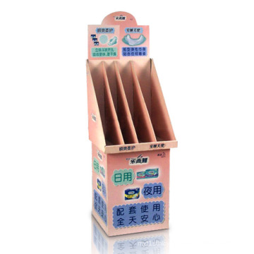 Four Tiers Simple Design Paper Display, PDQ Cardboard Display Stand